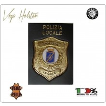 Placca con Supporto Cuoio Da Inserire Al Portafoglio Polizia Locale 1WG Vega Holster Italia Art. 1WG-113