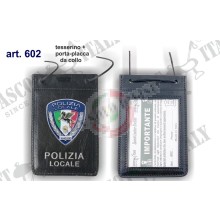 Porta Placca Portaplacca da Collo per POLIZIA LOCALE Pegaso  VENDITA RISERVATA Ascot Italia Art. 602AS19