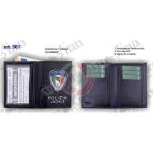 Portafoglio Portadocumenti Pelle Apertura a Libro POLIZIA LOCALE Pegaso Modello Plus Ascot VENDITA RISERVATA Art. 561AS19