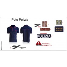 Polo Polizia di Stato Manica Corta Neutra LIBERA VENDITA con Loghi Stradale Volante Squadra Mobile Modello Nuovo VENDITA RISERVATA  Art. NSD-POLO-NEW