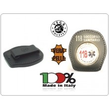 Placca Da Cintura in Cuoio con Placca Metallo 118 Soccorso Sanitario Vega Holster Italia Art.1WA55