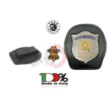 Placca Da Cintura in Cuoio con Placca Metallo Servizi Fiduciari Vega Holster Italia Art. 1WA-FID