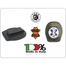 Placca Da Cintura in Cuoio con Placca Metallo Pubblica Assistenza Croce Esculapio 118 Soccorso Vega Holster Italia Art. 1WA51