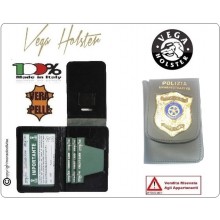 Portafoglio Portadocumenti in Vera Pelle con Placca Polizia Amministrativa VENDITA RISERVATA Vega Holster Italia Art. 1WD108