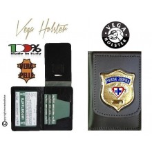 Portafoglio Portadocumenti Vera Pelle con Placca Polizia Zoofila Vega Holster Italia Art. 1WD37