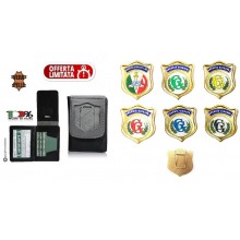 Portafoglio Portadocumenti Vera Pelle con Placca Guardia Giurata o GPG IPS in Vari colori Originale Tuscan Art. 1WD-GG-GG+