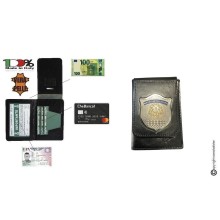 Portafoglio Portadocumenti Nero con Placca Fissa Messo Notificatore Ascot  Novità 600 Art. 600-MESSO