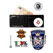 Portafoglio in Pelle con Placca Estraibile Croce Rossa CRI Militare Vega Holster Italia Art. 1WE52