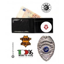 Portafoglio in Pelle con Placca Estraibile Sicurezza Vigilanza Privata  Vega holster Italia Art. 1WE48 Portafoglio in Pelle con Placca Estraibile Sicurezza Vigilanza Privata  Vega holster Italia Art. 1WE48