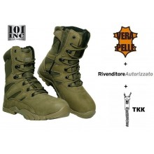 Anfibi Stivaletto Stivale Scarponcino Verdi Pelle Cordura Tactical Boots Recon 101 INC Militare Esercito Marina Parà Soft Air Caccia Art.231175V