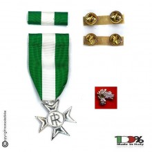 Set Medaglie Croce Anzianità di Servizio + Nastrino + Pins Carabinieri - Esercito Italiano Argento XVI anni  Art.FAV-SET15