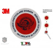 Adesivo 3M Per Paletta Rosso  Guardie Particolari Giurate Incaricato di Pubblico Servizio GPG IPS 1931 AQUILA NEW  Art. R-1NEW