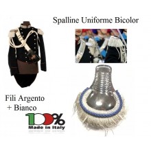 Coppia di Spalline Uniforme Storica GUS Carabinieri Argento + Argento - Bianco Bordo Azzurro per Brigadieri e Vice Brigadieri Grande Uniforme  Art. NSD-GUS-BRIG