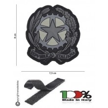 Toppa 3D PVC Stella Italia Grigio Logo Repubblica Italiana Tridimensionale con Velcro INC101 Art. 444130-7036