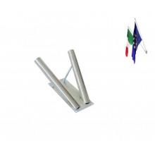 OFFSCH Supporto Per Asta Bandiera Da Parete In Metallo - Base A V Regolabile, Bianco, Per Bandiere Da Esterno E Giardino