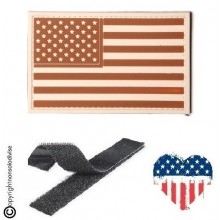 Patch Toppa Gommata con Velcro 3D PVC Stati Uniti Bandiera Americana Desert INC101 Art. 444110-3511