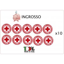 Patch Toppa Ricamata con Velcro Croce Rossa Italiana CRI 22 Agosto 1864 CONVENZIONE DI GINEVRA INGROSSO x 10 pezzi DAE