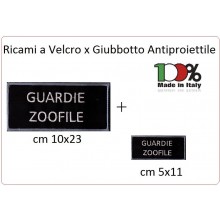 Patch Toppa Vendita a Coppia Grande 23x10 + Piccola 11x5 GUARDIE ZOOFILE  per Giubbotto Antiproiettile o Gilet Tattico Art.ZO-23x10