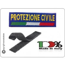 Patch Toppa Ricamata Protezione Civile + Bandiera  con Velcro Art.NSD-PC