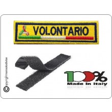 Patch Ricamo a Macchina Con Velcro Protezione Civile VOLONTARIO Art.NSD-PC10
