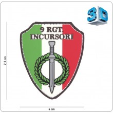 Toppa Patch Scudetto 3D con Velcro Arditi Incursori Carabinieri 9°RGT cm 7.6x8.00 INC101 Art.444130-5382