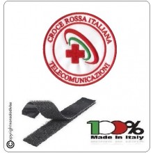 Toppa Patch Ricamata con Velcro Croce Rossa Italiana CRI C.R.I. TELECOMUNICAZIONE  Art.CRI-TELE