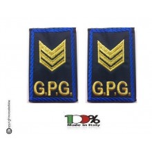 Tubolari Ricamati Bordo Azzurro GPG - GPGIPS - Brigadiere Oro  Art.GPG-R7