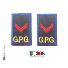 Tubolari Ricamati Bordo Azzurro GPG Guardia Particolare Giurata - GPGIPS - Agente Scelto Art. GPG-R4