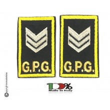 Tubolari Ricamati Bordo Giallo GPG - GPGIPS - Brigadiere Argento  Art.GPG-R10X
