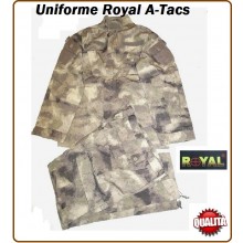 Mimetica Uniforme Completa Giacca + Pantaloni A-TACS Rip-Stop Marca Royal Art.UNI-A-TA