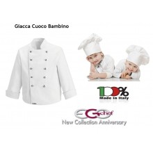 Giacca Cuoco Chef Bianca per Bambino e Bambina Kind Baby Idea Regalo Futuri MasterChef Ego Chef Art. 1800001A