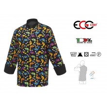 Giacca Cuoco Chef Black Confort Air BLACK Personalizzabile con Nome DINO Ego Chef Kochjacke куртка ジャケッ Art. 2027133A