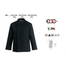 Giacca Professionale Big Cuoco Chef Black Confort Air Extra Per Cuochi XXXXXXL Ego Chef Italia Art. 1900002C