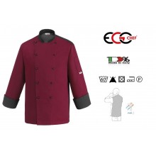 Giacca Cuoco Chef Black Confort Air Personalizzabile con Nome Color Bordeaux Ego chef Italia Art. 2028003C