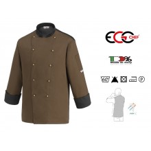 Giacca Cuoco Chef Black Confort Air Personalizzabile con Nome  Color Brown Ego Chef Kochjacke куртка ジャケッ Art. 2028009C