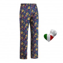 Pantalone Pantaloni Pants Hose Coulisse Cuoco Chef Professionale Ego Chef Italia OWLS Gufi  Art. 3502142A