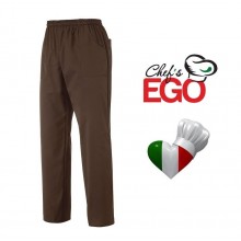 Pantalone Pantaloni Pants Hose Coulisse Cuoco Chef Professionale Ego Chef Italia Cioccolato Marroni Art. 3502009