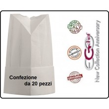 Cappello Berretto Cuffia Moon Carta TNT Chef Cuoco H25 Confezione 20 pezzi Ego Chef Italia Art.Y648000x20