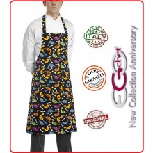 Grembiule Cucina Pettorina con Tascone cm 90x70 Dino Ego Chef Italia  Art. 6103133A