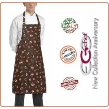 Grembiule Cucina Pettorina con Tascone cm 90x70 Sweets Dolci Cioccolato Ego Chef Italia  Art. 6103136A