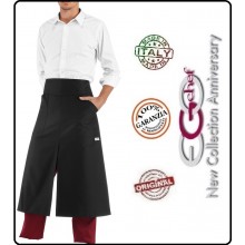 Grenbiule Falda Lunga con Spacco Cut Black 90x100 Cuoco Chef Barman Ego Chef Italia Art.Y712002 