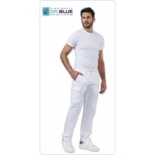 Pantalone Bianco Tasconi BDU Medico Infermiere Chef Cuoco Pasticcere Unisex STAN di Siggi linea DR.BLUE Art. 04PA1119