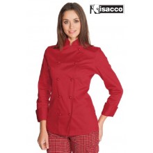 Giacca Cuoco Chef Donna Red  Lady Rossa Isacco Art.057507