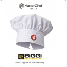 Berretto Cuoco Chef Bianco con Ricamo  Master Chef Masterchef Prodotto Ufficiale Siggi Art.26BE0160