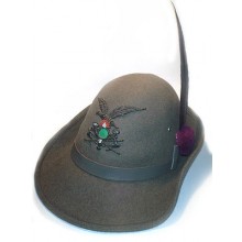 Cappello Alpino Truppa Completo Con Fregio Ricamato e Penna Prodotto Ufficiale Esercito Italiano  Art. TUS-ALP