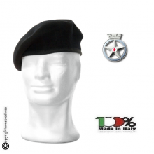 Basco Spagnolo Nero con Fregio Croce Rossa Militare Italiana CRI FAV Italia  Art.FAV-CRIM