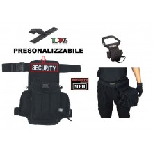 Marsupio Cosciale SECURITY con Porta cartucce Personalizzabile con Ricamo a Scelta Polizia Carabinieri Vigilanza GPG IPS Art. 30704A  