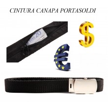 Cintura Cordura Nera Porta Soldi  Money Web Belt  Trasporto Denaro Occulto da Viaggio Art.241257