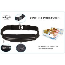 Cintura Porta Soldi Portasoldi Money Belt Lycra® Denaro Cintura Colore Nero MILTEC Art.15860202