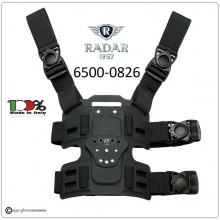 Cosciale con due Lacci alla Cintura e due Lacci alla Coscia Colore Nero Corpi Speciali Polizia Carabinieri G di F Vigilanza Radar1957 Italia Art. 6500-0826